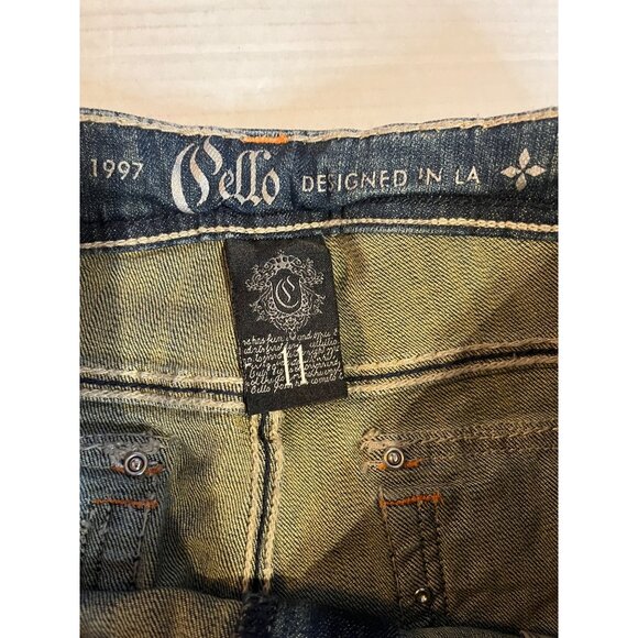 Cello Womens Embellished Bootcut Jeans 11 Denim Embroidery Rhinestone Accents - Picture 5 of 12